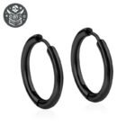 Boucle d&rsquo;Oreille Pirate Anneau Acier Inoxydable — Trésor Pirate (vue 2)