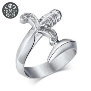 Bague en argent 316L en forme de mini épée ou poignard, bijou de qualité