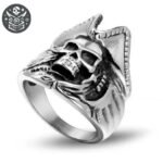 Bague Pirate Tête de Mort Tricorne Acier