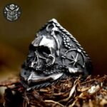 Bague Pirate Ancre Marine Acier — Trésor Pirate (vue 3)