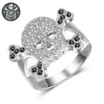 Bague Pirate Acier Strass Scintillants