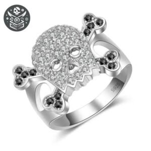 Bague Pirate Acier Strass Scintillants
