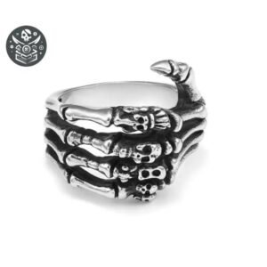 Bague Pirate Main Squelette Acier