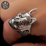 Bague Pirate Oni Diable Masque Japonais — Trésor Pirate (vue 2)