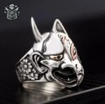 Bague Pirate Oni Diable Masque Japonais — Trésor Pirate (vue 3)