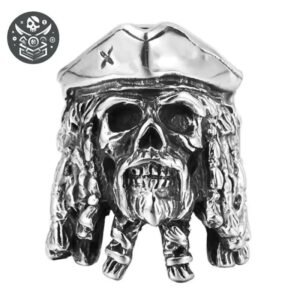 Bague Pirate Capitaine Américain Acier Homme