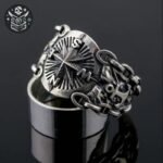 Bague Pirate Boussole Marine Acier Homme — Trésor Pirate (vue 2)
