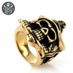 Bague Pirate Démoniaque Or Acier — Trésor Pirate (vue 2)