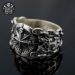 Bague Pirate Boussole Marine Acier Homme — Trésor Pirate (vue 3)