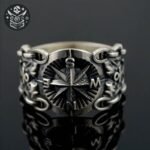 Bague Pirate Boussole Marine Acier Homme — Trésor Pirate (vue 5)