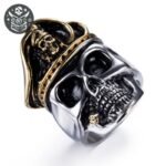 Bague Pirate Crâne Chapeau Argent — Trésor Pirate (vue 2)