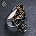 Bague Pirate Crâne Chapeau Argent — Trésor Pirate (vue 3)