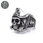 Bague Pirate Crâne Argent Massif Moderne — Trésor Pirate (vue 2)