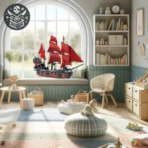 Bateau Pirate Lego Voiles Rouges Géant — Trésor Pirate
