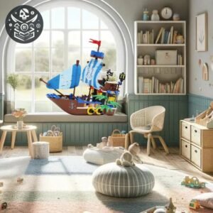 Bateau Pirate Lego Bleu Petit Voiles Rapide — Trésor Pirate