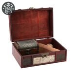 Coffre Pirate Bois Ancien 23x16x10cm