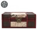 Coffre Pirate Bois Ancien 23x16x10cm