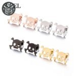 Boucle d&rsquo;Oreille Pirate Crâne Mignon Argent — Trésor Pirate (vue 18)