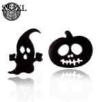 Boucle d&rsquo;Oreille Pirate Crâne Mignon Argent — Trésor Pirate (vue 3)