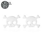 Boucle d&rsquo;Oreille Pirate Crâne Mignon Argent — Trésor Pirate (vue 2)