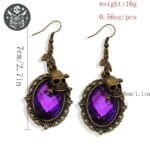 Boucle d&rsquo;Oreille Pirate Crâne Doré Pierre Rouge — Trésor Pirate (vue 11)