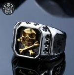 Bague Pirate Chevalière Acier Inoxydable — Trésor Pirate (vue 3)
