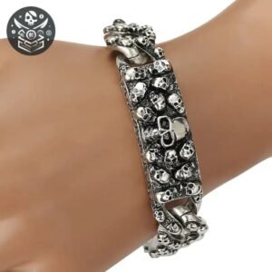 Gourmette Pirate Argent Massif Homme — Trésor Pirate