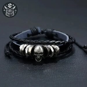 Bracelet Pirate Enfant Cuir 17cm Ajustable — Trésor Pirate