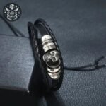 Bracelet Pirate Enfant Cuir 17cm Ajustable — Trésor Pirate (vue 2)