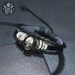 Bracelet Pirate Enfant Cuir 17cm Ajustable — Trésor Pirate (vue 3)