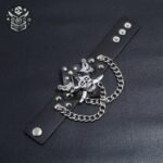 Bracelet Pirate Jolly Cuir Acier Homme — Trésor Pirate (vue 2)