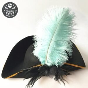 Chapeau Pirate Capitaine Navire Polyester Noir — Trésor Pirate