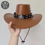 Chapeau Pirate Enfant Similicuir Marron Caraïbes — Trésor Pirate (vue 2)