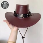 Chapeau Pirate Enfant Similicuir Marron Caraïbes — Trésor Pirate (vue 4)