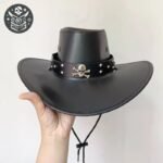 Chapeau Pirate Enfant Similicuir Marron Caraïbes — Trésor Pirate (vue 5)