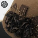Chapeau Forban Laine Marron Femme Large Bord — Trésor Pirate (vue 7)