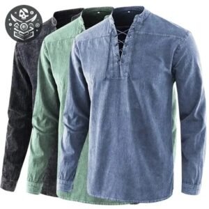 Chemise Pirate Coton Manches Longues Homme — Trésor Pirate