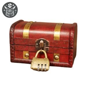 Coffre Trésor Bois Cadenassé Loquet — Trésor Pirate