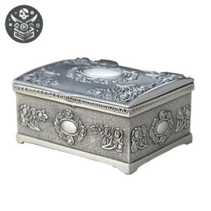 Coffre Pirate Gris Acier Bijoux — Trésor Pirate