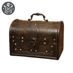 Coffre Pirate Bois Brut 3 Coffre pirate bois brut ancien avec clous métalliques et poignée décorative