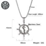 Collier Pirate Pendentif Navigation Marin — Trésor Pirate (vue 8)