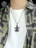 Collier Pirate Tête Mort Acier Inoxydable — Trésor Pirate (vue 3)