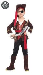 Costume de pirate ajusté en polyester souple - M - Déguisement Pirate Garçon