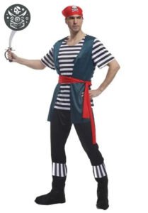 Costume de pirate homme XXL confortable et original - S - Déguisement Pirate Homme