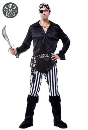 Déguisement Pirate Homme Noir Polyester