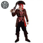 Déguisement pirate élégant en polyester mat et souple - Déguisement Pirate Homme