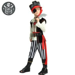 Déguisement Pirate Garçon Élégant Rouge