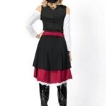 Déguisement Pirate Femme Noir Rouge Unique