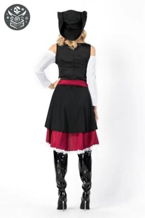 Déguisement Pirate Femme Noir Rouge Unique