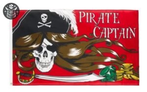 Drapeau Pirate Capitaine Cheveux Longs — Trésor Pirate